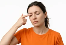 Person pointing at their head